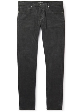 Straight-Leg Garment-Dyed Stretch-Cotton Corduroy Trousers