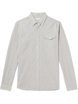 Button-Down Collar Striped Cotton, Linen and Ramie-Blend Shirt