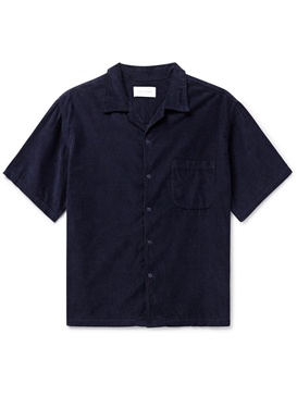 Camp-Collar Cotton-Corduroy Shirt