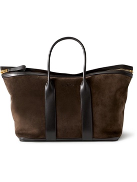 Buckley Leather-Trimmed Suede Tote Bag