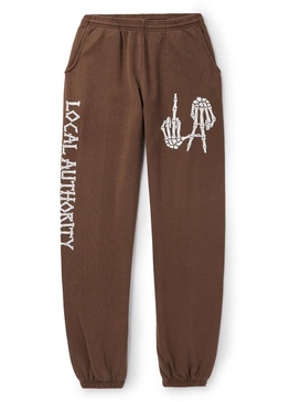 LA Bones Straight-Leg Cotton-Jersey Sweatpants