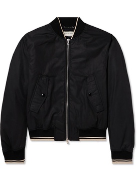 Zip-Detailed Shell Bomber Jacket