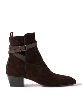 Rosalio Jodhpur Buckled Leather-Trimmed Suede Chelsea Boots