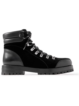 Janka Leather-Trimmed Velvet Hiking Boots