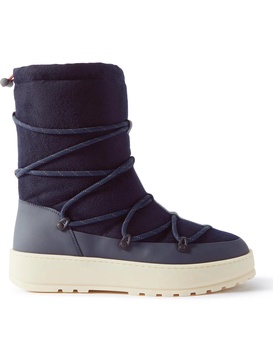 Snow Wander Quilted Leather-Trimmed and Cashmere Boots