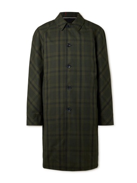 Checked Cotton-Twill Coat