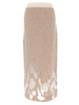 Uma Wang Distressed Knitted Midi Skirt