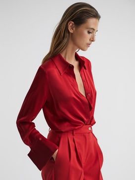 Silk Shirt in Red