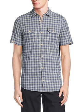 Saqui Slim Fit Plaid Button Down Shirt