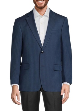 Herringbon Regular Fit Wool Blend Blazer