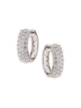 14K White Gold & 1 TCW Lab-Grown Diamond Huggie Earrings