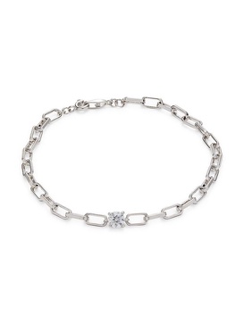 Zoe Rhodium Plated & Cubic Zirconia Link Bracelet