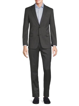 Solid Wool Blend Suit