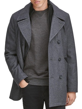 Burnett Double-Breasted Wool-Blend Coat Jacket