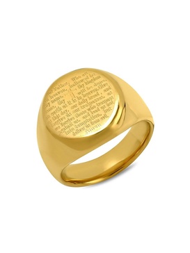 18K Goldplated Our Father English Prayer Ring