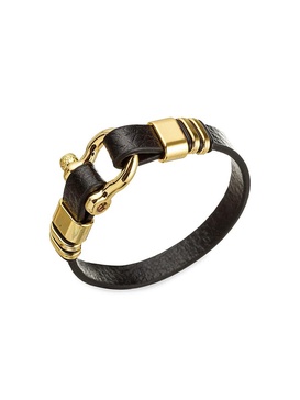 Benoit Leather & Goldtone Titanium Bracelet