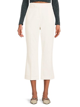 Flat Front Flared Cropped Pants