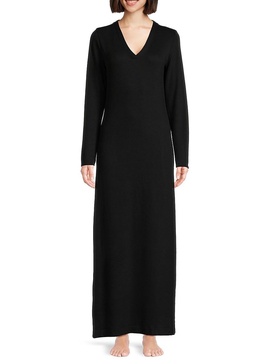 V Neck Sweatshirt Maxi Dress