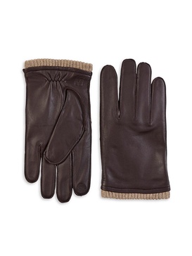 Cashmere-Lined Nappa Leather Tech Gloves