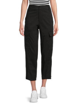 Barrel Leg Cropped Cargo Pants