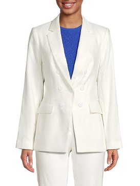 Notch Lapel Linen Blend Blazer