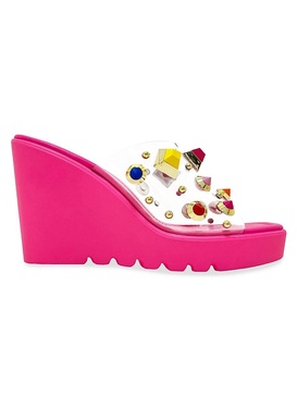 Palm Beach Stone Studded Wedge Sandals