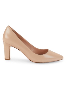 Mylah Block Heel Leather Pumps