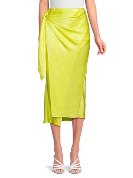 Adrienne Satin Wrap Midi Skirt