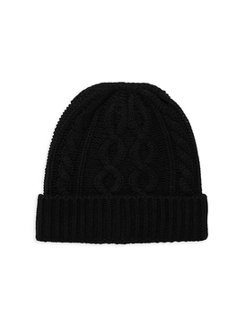 Cable Knit Wool & Cashmere Beanie