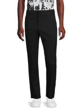 Solid Flat Front Pants