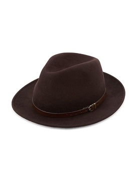 Faux Leather & Potenza Wool Fedora