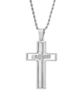 Stainless Steel Rotating Cross Pendant Necklace