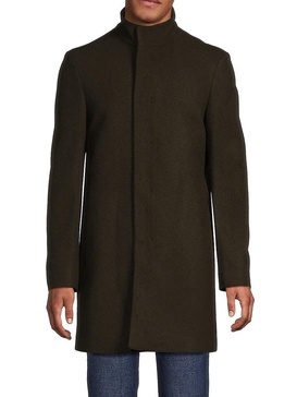 Mixy Slim Fit Wool Blend Coat