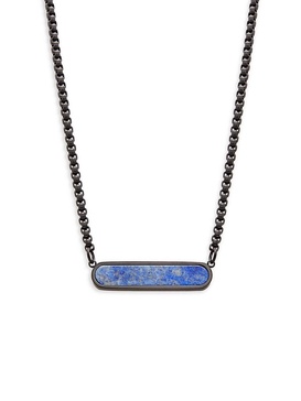 RT Black IP Plated Stainless Steel & Sodalite Pendant Necklace