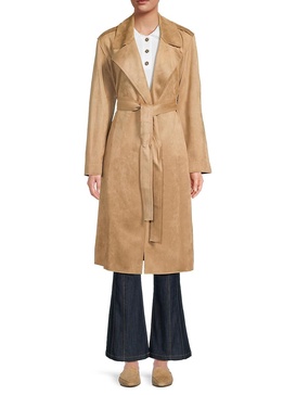 Belted Suede Trench Coat