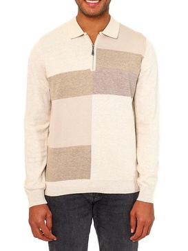 Colorblock Quarter Zip Polo