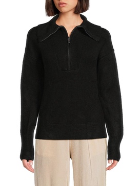 Drop Shoulder Quarter Zip Sweater