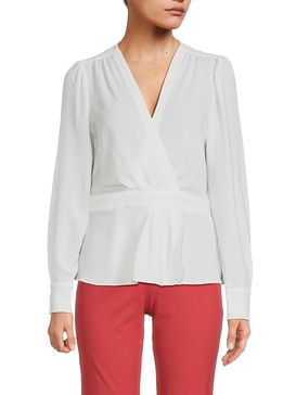 Faux Wrap Peplum Blouse