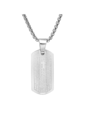 Stainless Steel Lord's Prayer Pendant Necklace