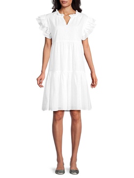 Cathy Ruffle Tiered Knee Length Dress