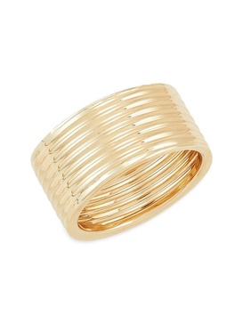 14K Yellow Gold Wide Band Ring