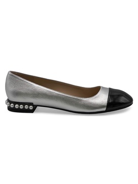 Corsage Studded Ballet Flats