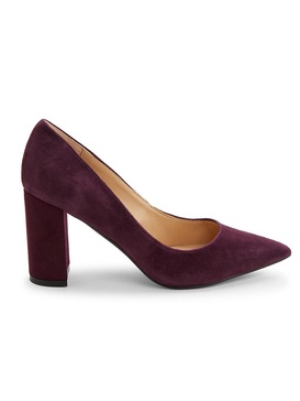 80MM Winnie Block Heel Suede Pumps