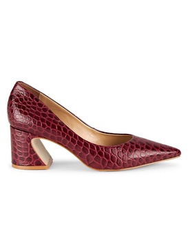 55MM Croc Embossed Leather Pumps