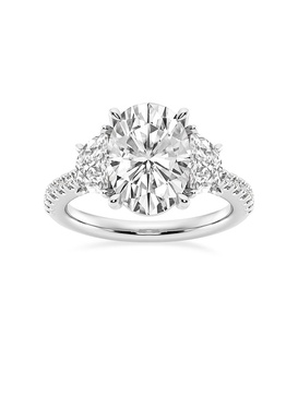 Build Your Own Collection Platinum & Three Stone Lab Grown Diamond Engagement Ring