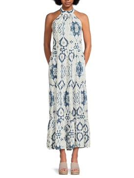 Joan Abstract Halter Maxi Dress