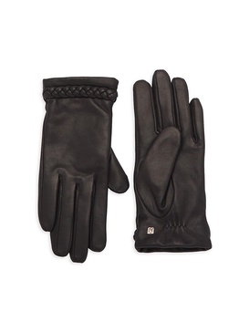 Braid Trim Leather Gloves