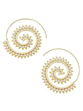 Arushi 14K Goldplated Cubic Zirconia Spiral Hoop Earrings