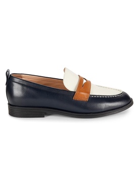 Stassi Leather Penny Loafers