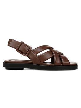 Rexx-B Crisscross Leather Flat Sandals